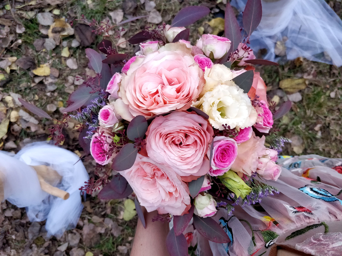 bouquet rond roses mariage bègles